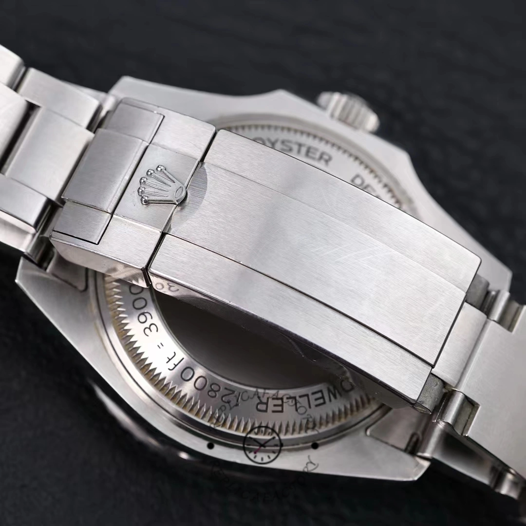 Rolex Sea-Dweller Deepsea 116660, clasp close-up showing folding clasp and bracelet finish.