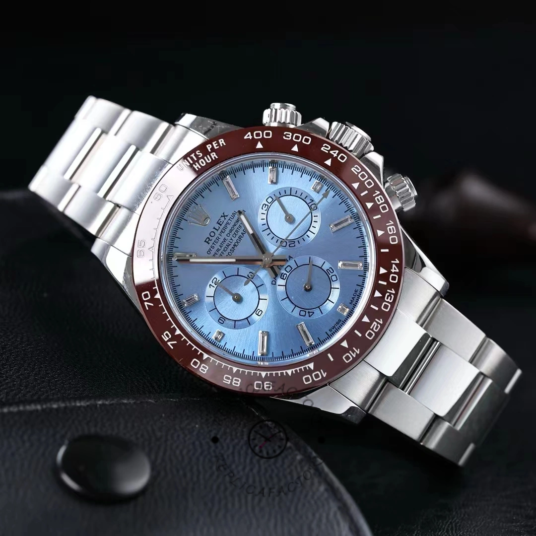Three-quarter view of Rolex Daytona 116506 showing case shine and bracelet links.