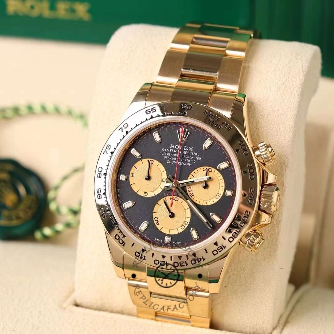 Rolex Daytona 116508 Yellow Gold Black Dial 40MM Mens Replica Watch