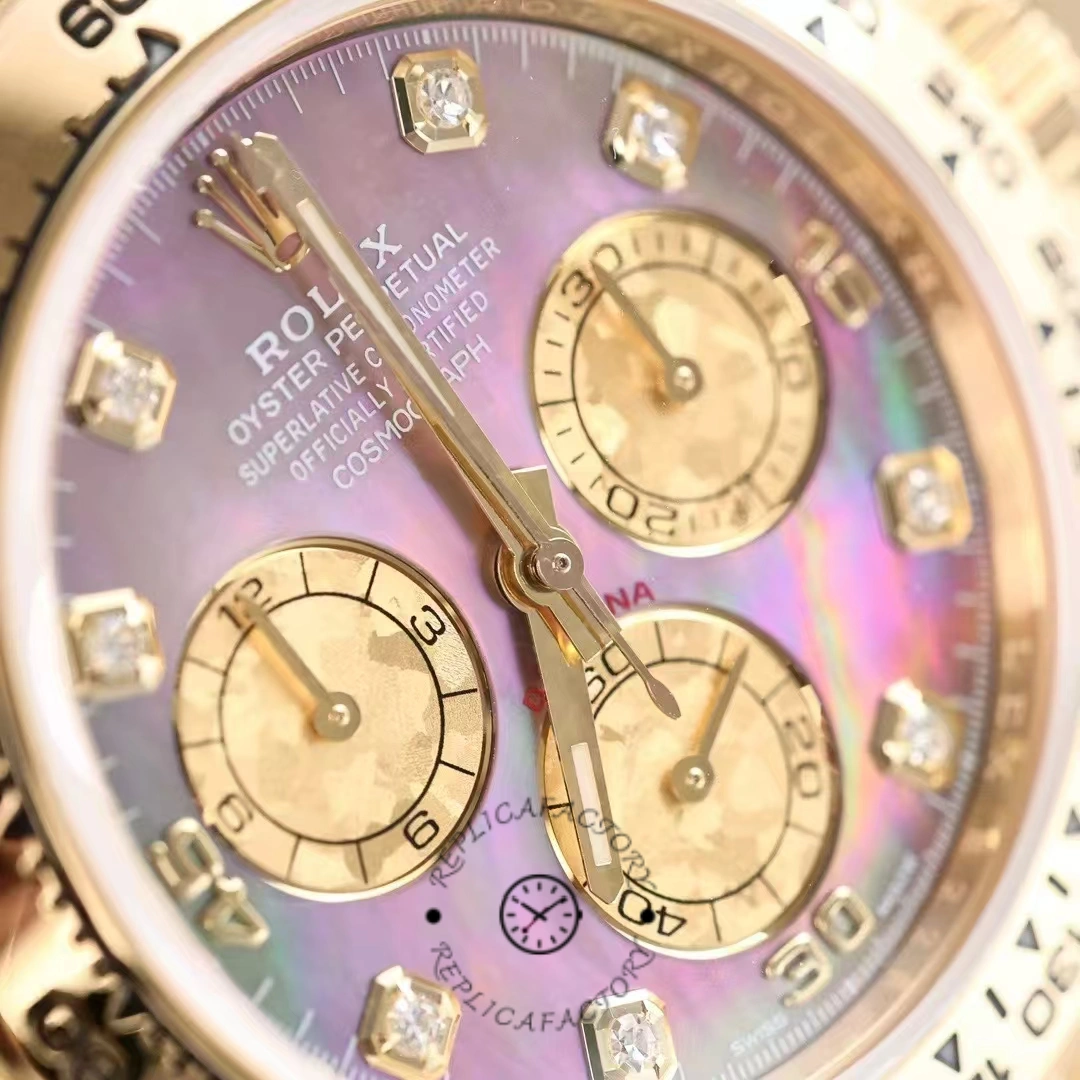 Rolex Daytona 116508 Yellow Gold Black Mother Of Pearl Dial 40MM Mens Replica Watch