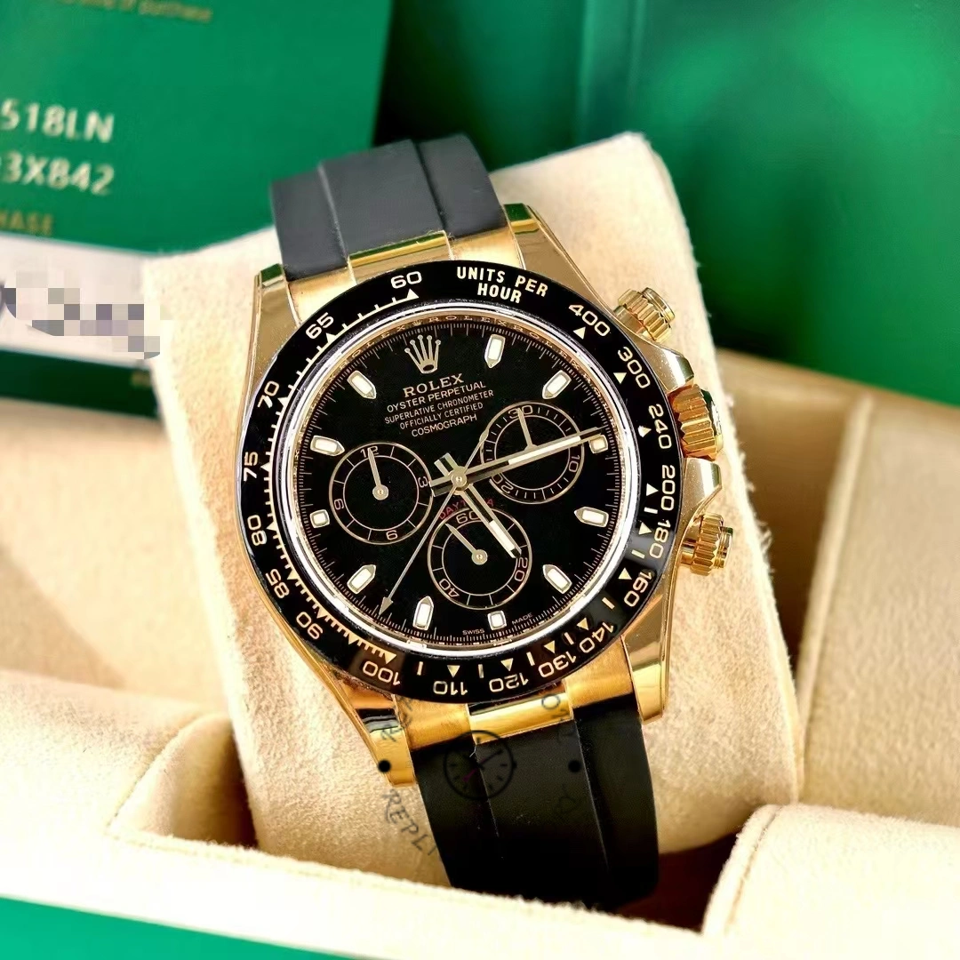 Rolex Daytona 116518LN Black Dial Yellow Gold 40mm Mens Replica Watch