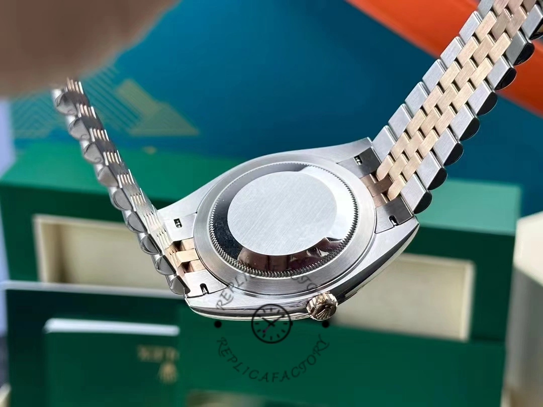 Rolex Datejust 41mm Two Tone Rose Gold Jubilee Band Sundust Index Dial 126331 0010