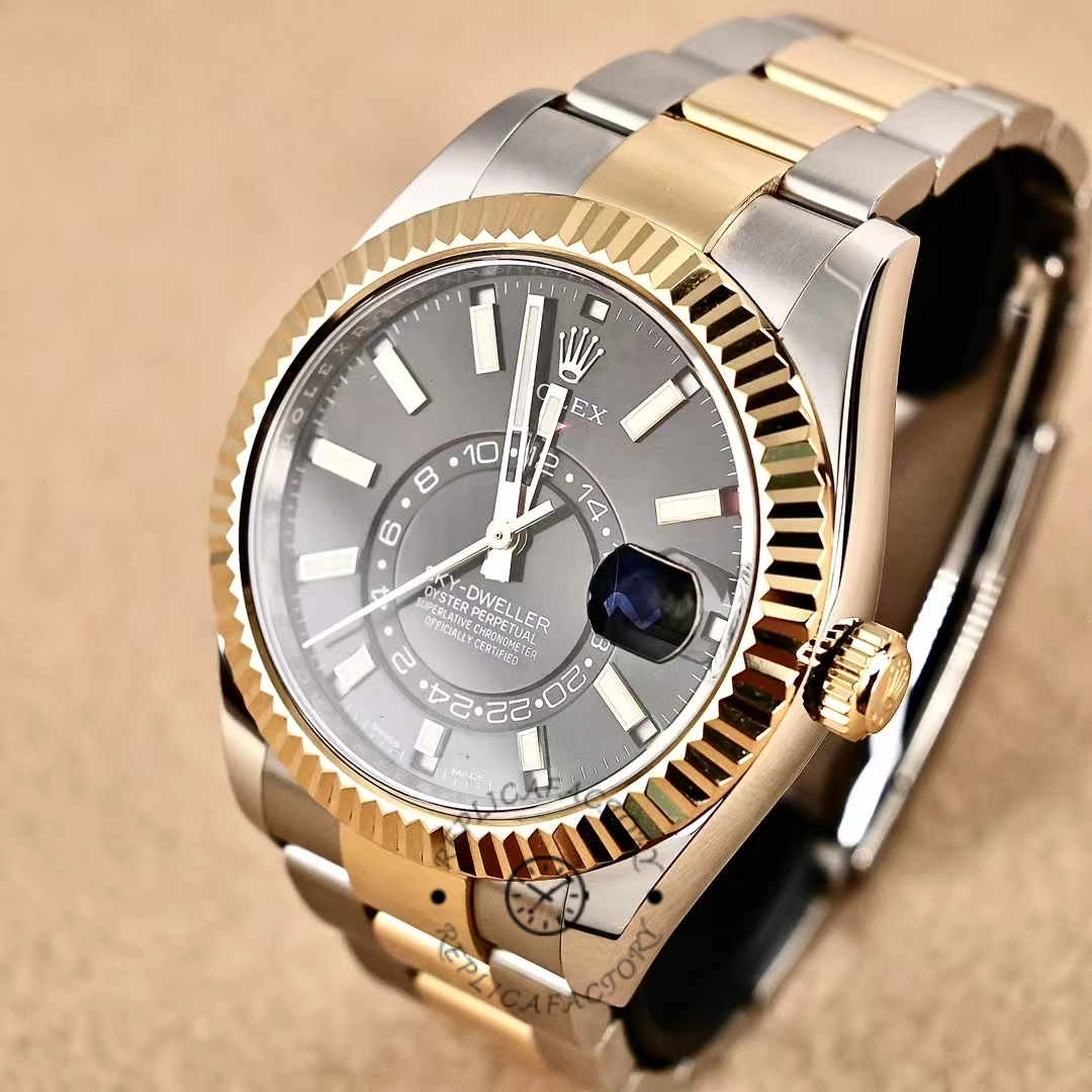 Rolex Sky-Dweller 326933 Black Dial Stainless Steel 42MM Mens Replica Watch