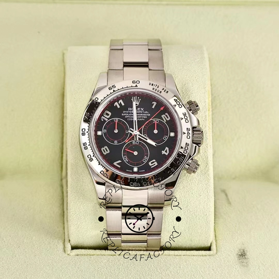 Rolex Cosmograph Daytona 116509 Black Arabic Dial White Gold 40MM Mens Replica Watch