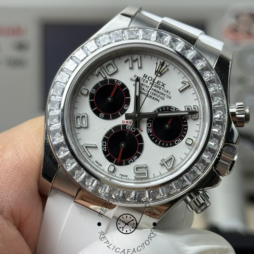 Rolex Daytona 116519, dial close-up highlighting subdials and hour markers.