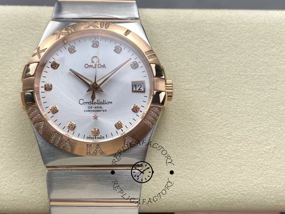 Omega Constellation Co-Axial 38 mm 123.25.38.21.52.003 Silver Replica Dial