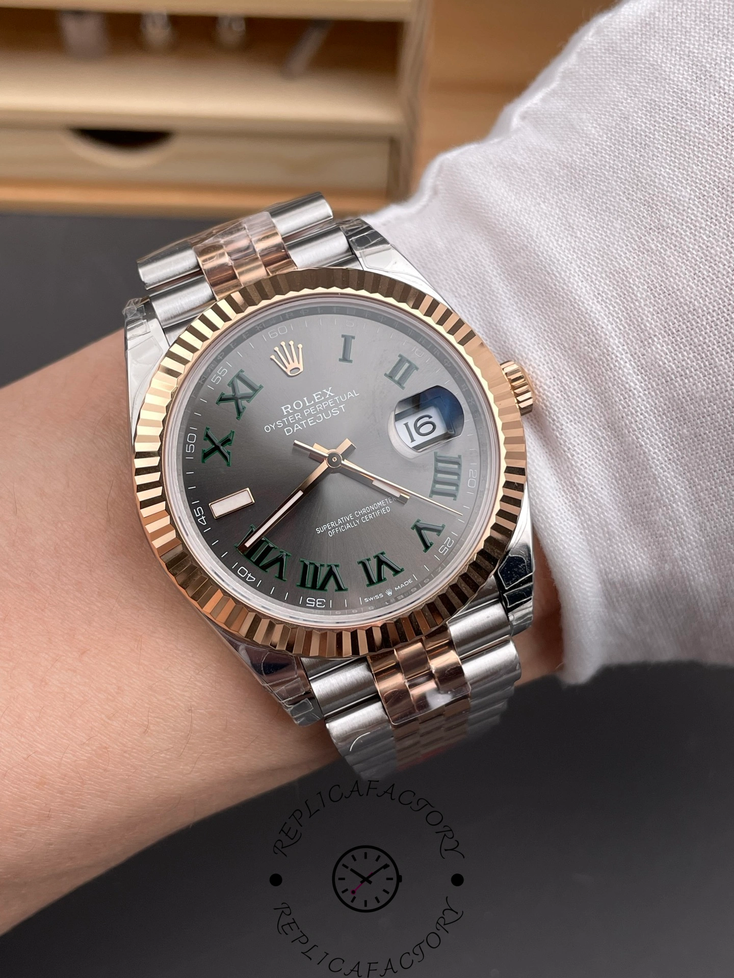 Rolex Datejust 41 Everose Gold Oystersteel Grey Dial m126331 0016