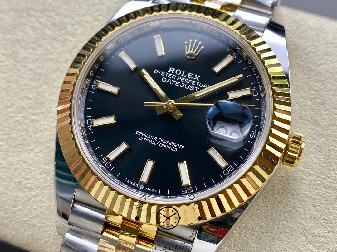 Rolex Datejust 41 Black Dial Gold & Steel 126333 0014 Men's Watch