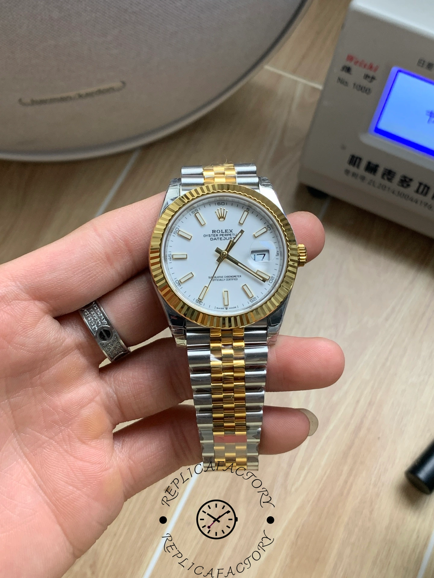 Rolex Datejust 126333 0016 White Index Jubilee 41mm Two Tone Steel