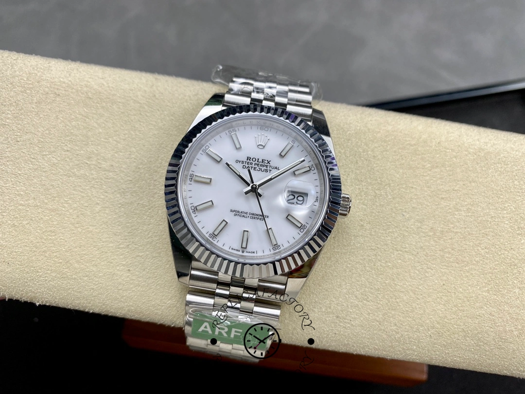 Rolex Datejust 41 Steel & White Gold White Dial Jubilee Bracelet M126334 0010 Men's Watch