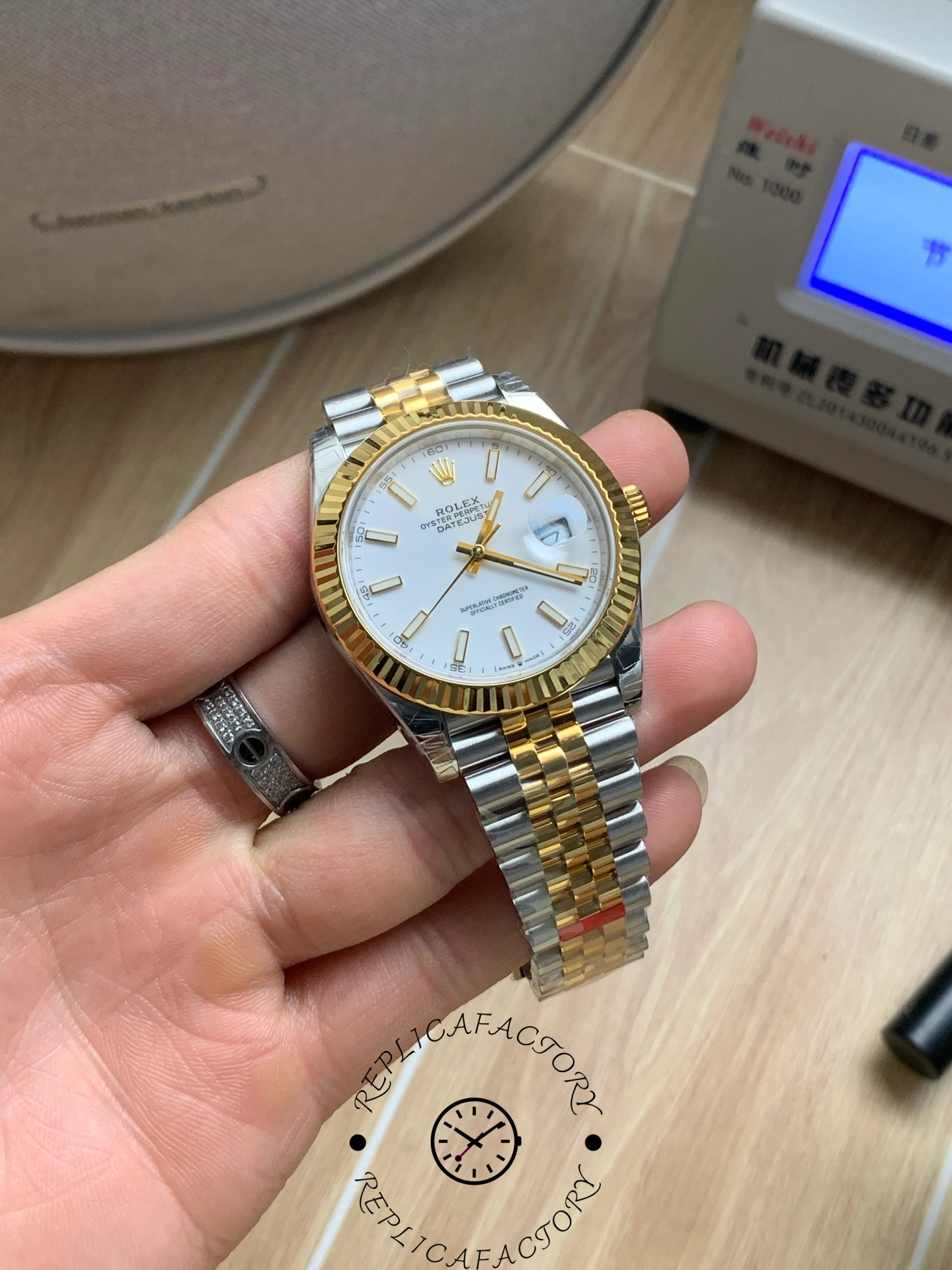 Rolex Datejust 126333 0016 White Index Jubilee 41mm Two Tone Steel