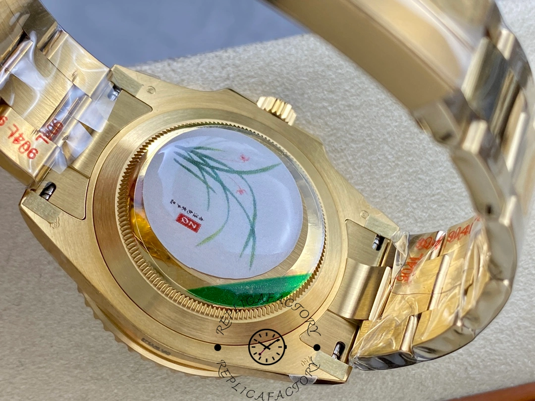 Rolex Submariner 126618LN, case back with protective sticker visible.