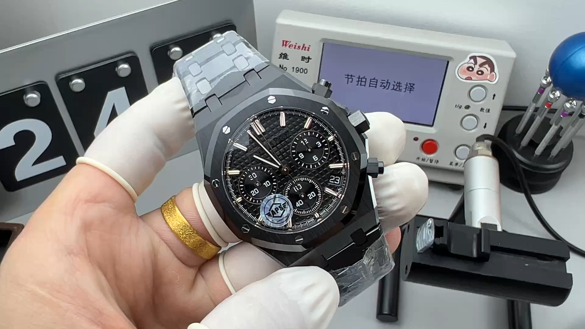 1:1 Clone AP Royal Oak Chronograph Black Ceramic 26331CE.OO.1225CE.01