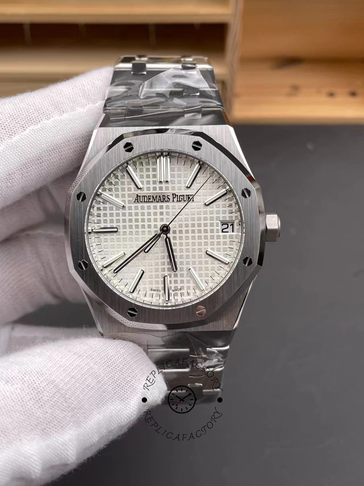 AP Royal Oak 50th Anniversary 15510ST.OO.1320ST.03 Replica Silve Dial