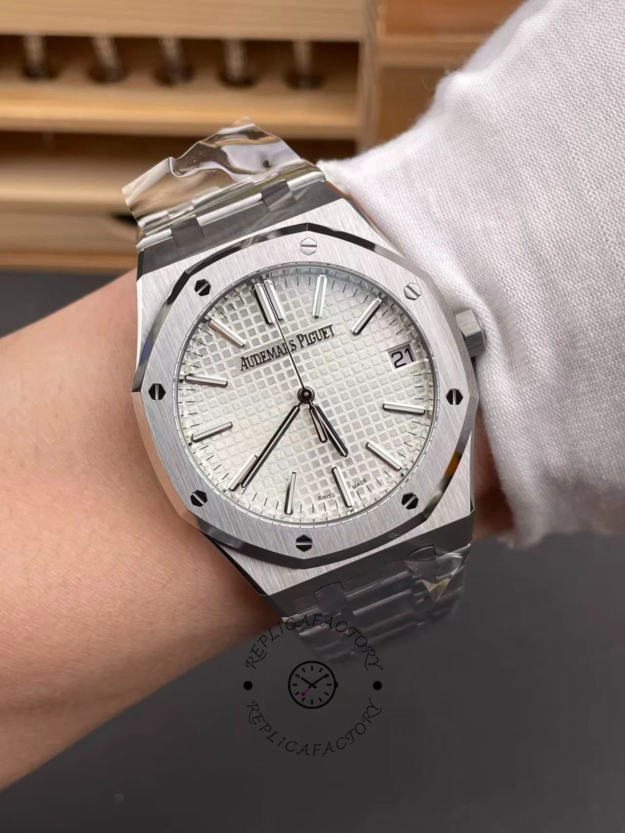AP Royal Oak 50th Anniversary 15510ST.OO.1320ST.03 Replica Silve Dial