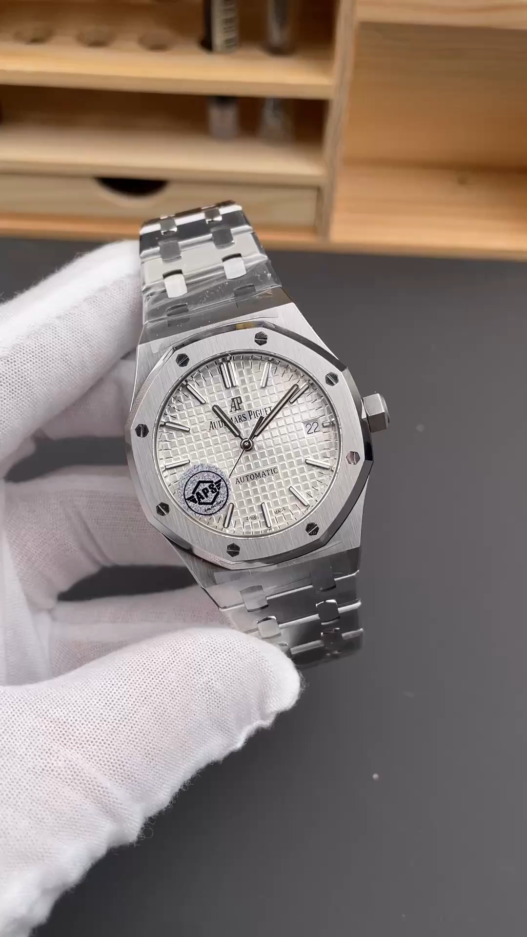 AP Royal Oak Date Watch 15450ST.OO.1256ST.01 Replica Silver Dial