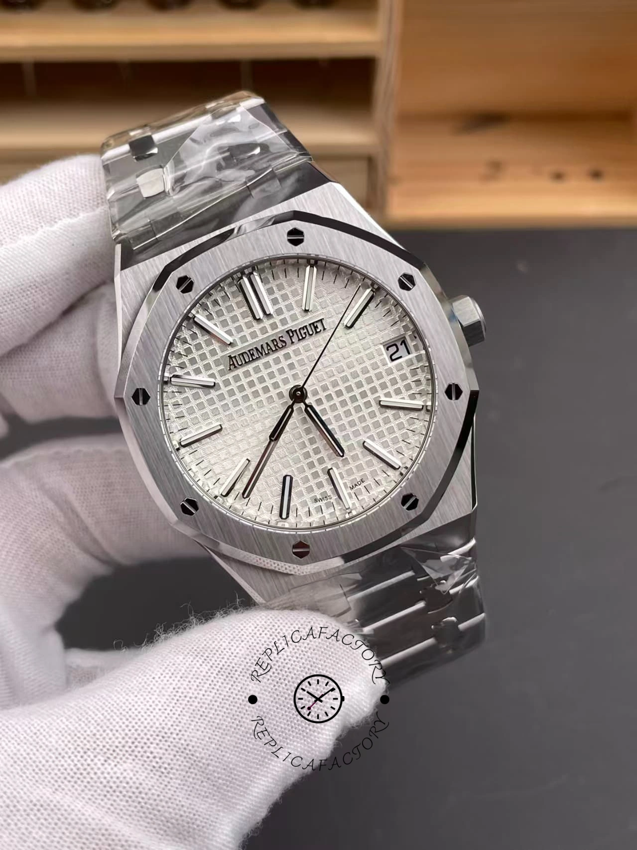 AP Royal Oak 50th Anniversary 15510ST.OO.1320ST.03 Replica Silve Dial