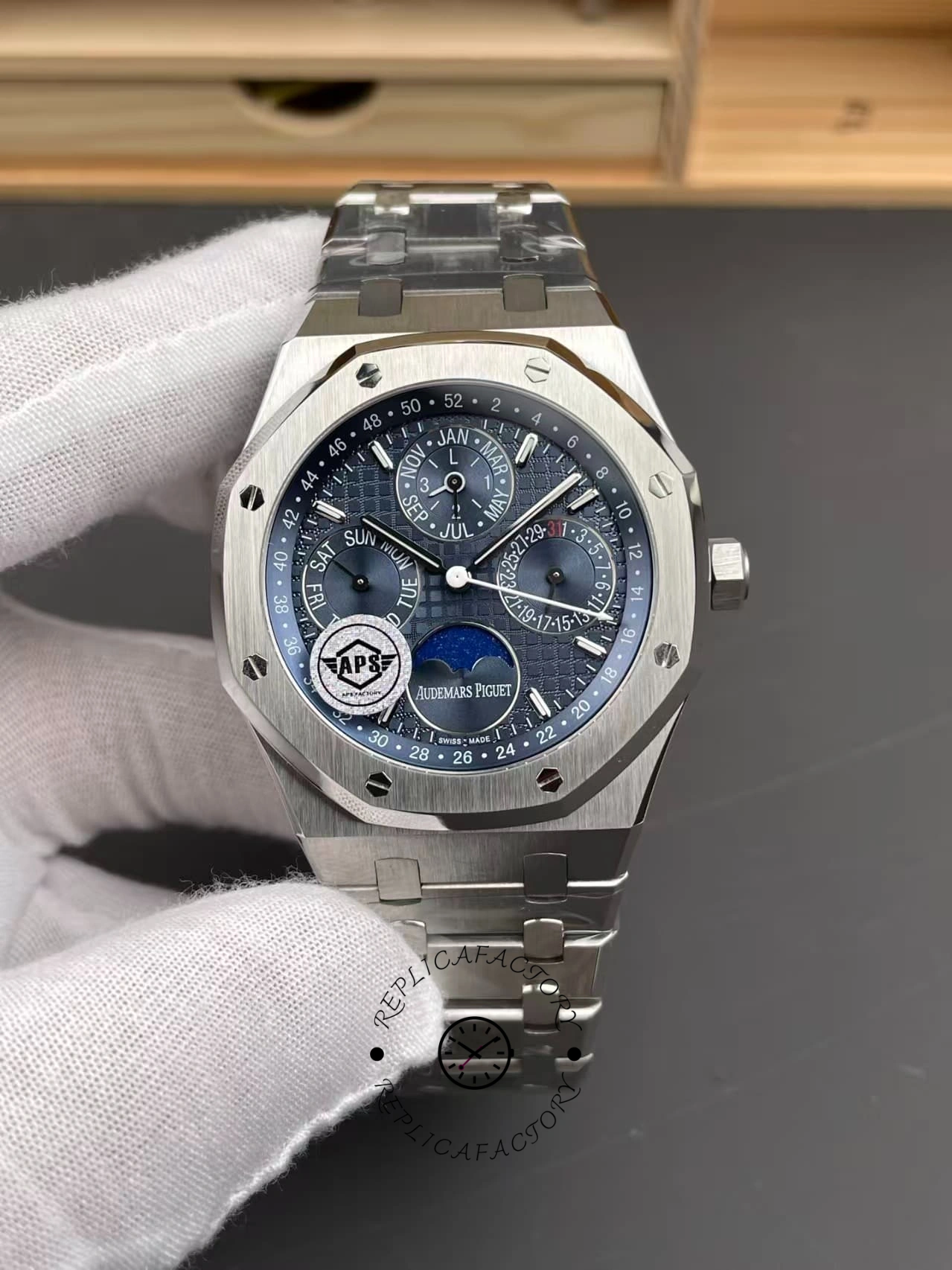 AP Royal Oak Perpetual Calendar 41 Blue Dial 26574ST.OO.1220ST.02 Replica