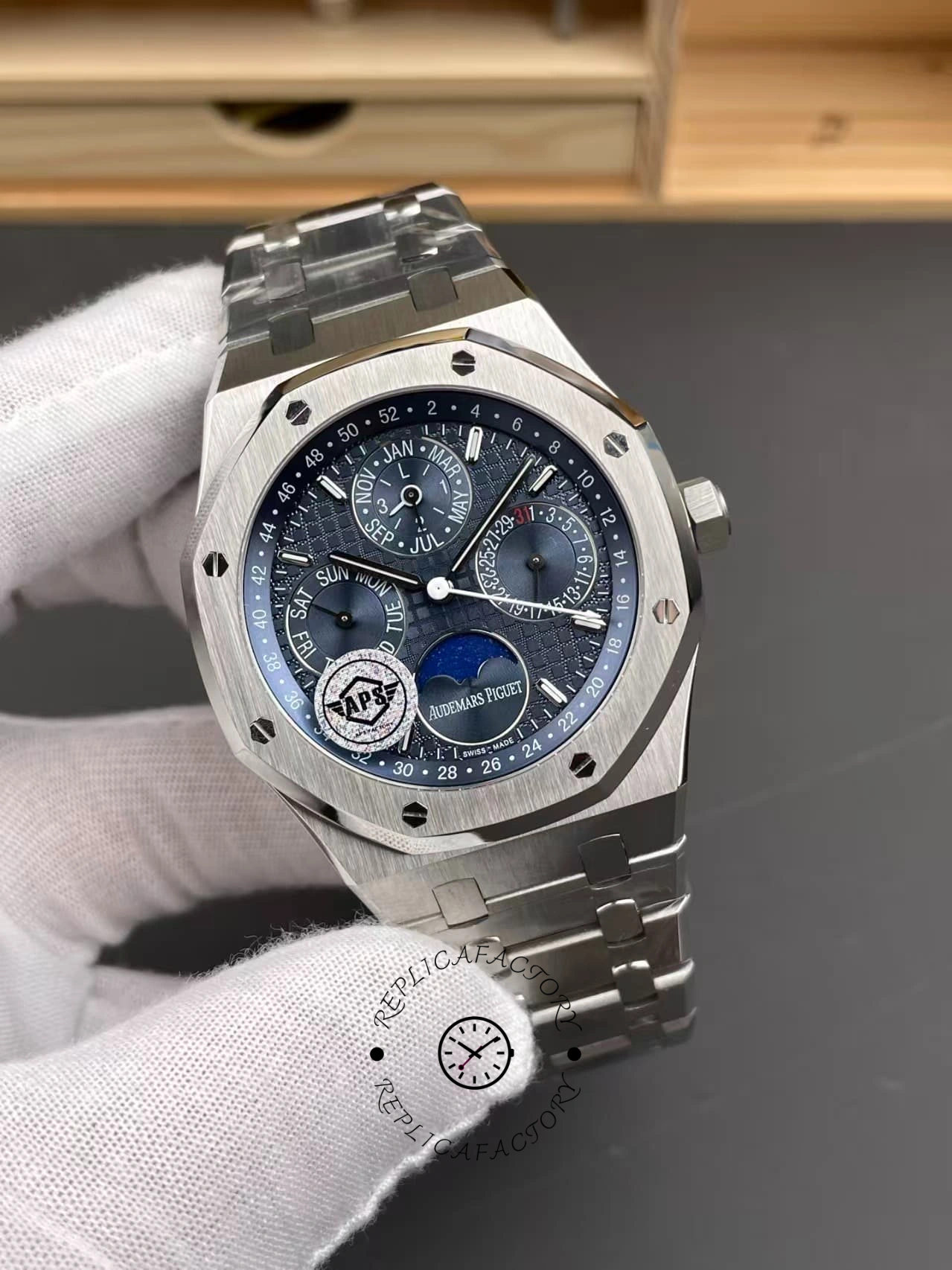 AP Royal Oak Perpetual Calendar 41 Blue Dial 26574ST.OO.1220ST.02 Replica