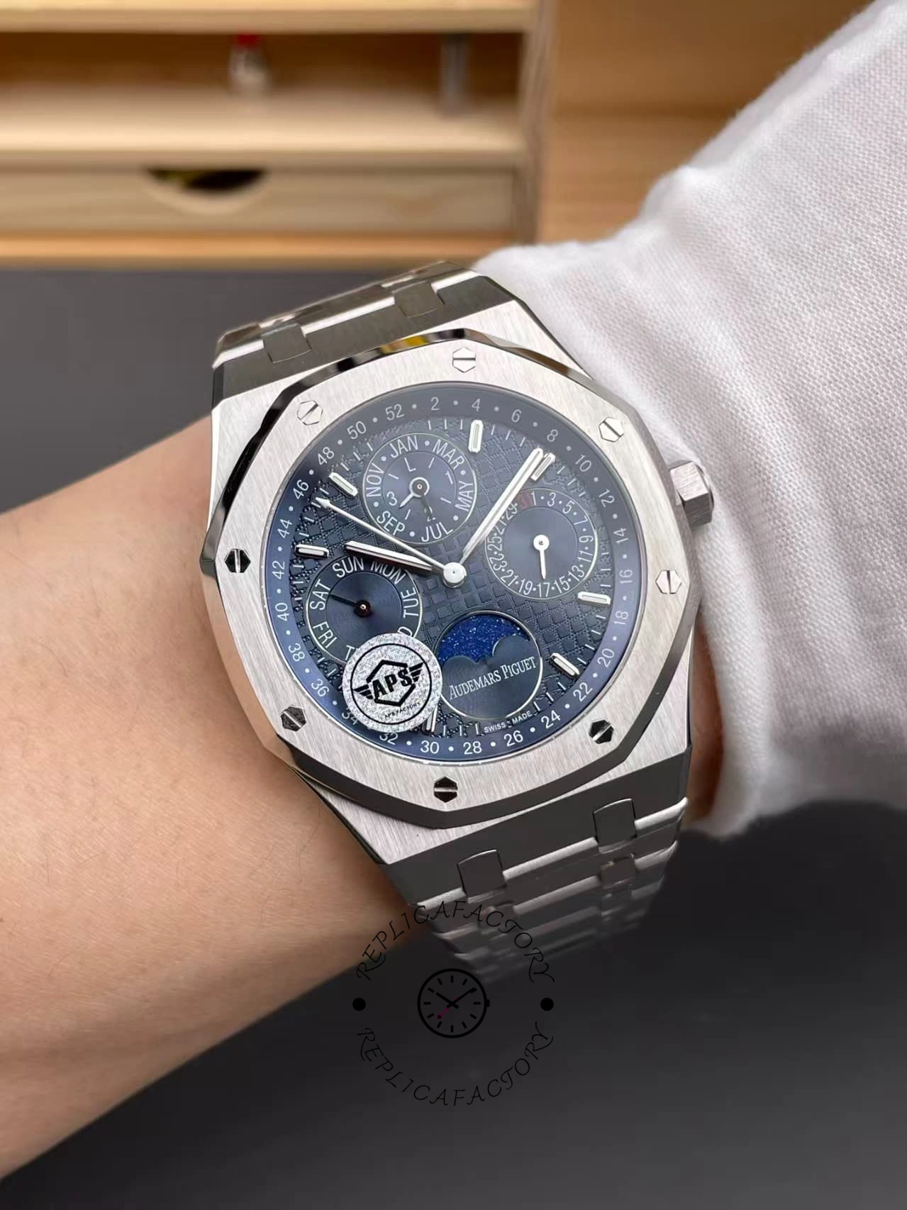 AP Royal Oak Perpetual Calendar 41 Blue Dial 26574ST.OO.1220ST.02 Replica