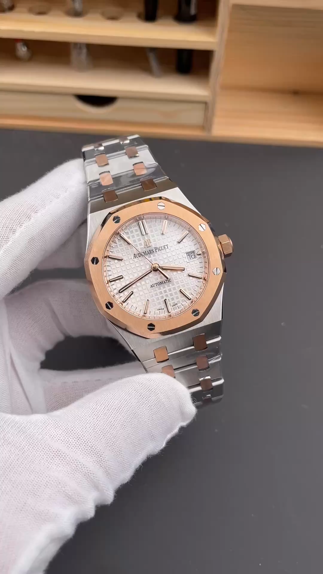AP Royal Oak 37mm Two-Tone 15450SR.OO.1256SR.01 1:1 Clone Women's Watch