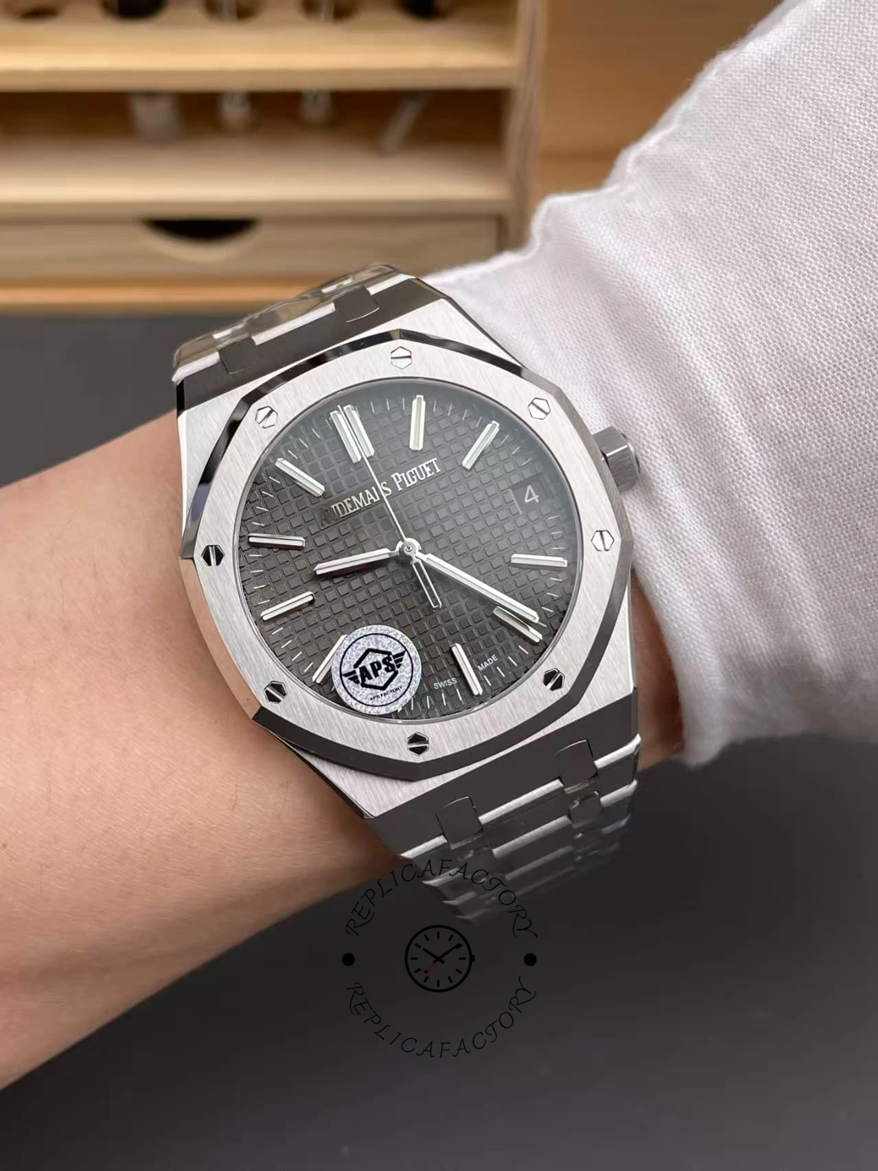 1:1 Clone AP Royal Oak 41 Gray Dial 15510ST.OO.1320ST.10 Automatic