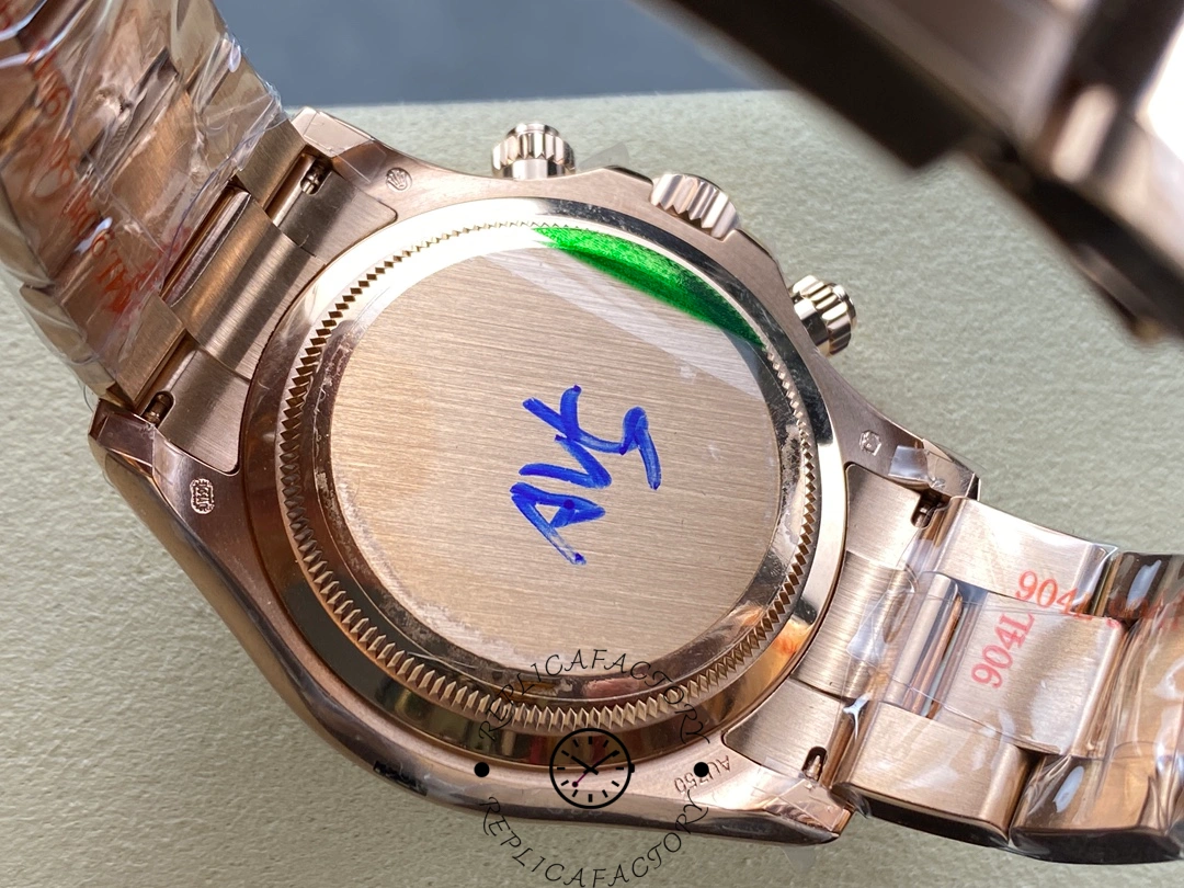 Case back view of the Rolex Daytona 126505 showing back sticker and center plate.