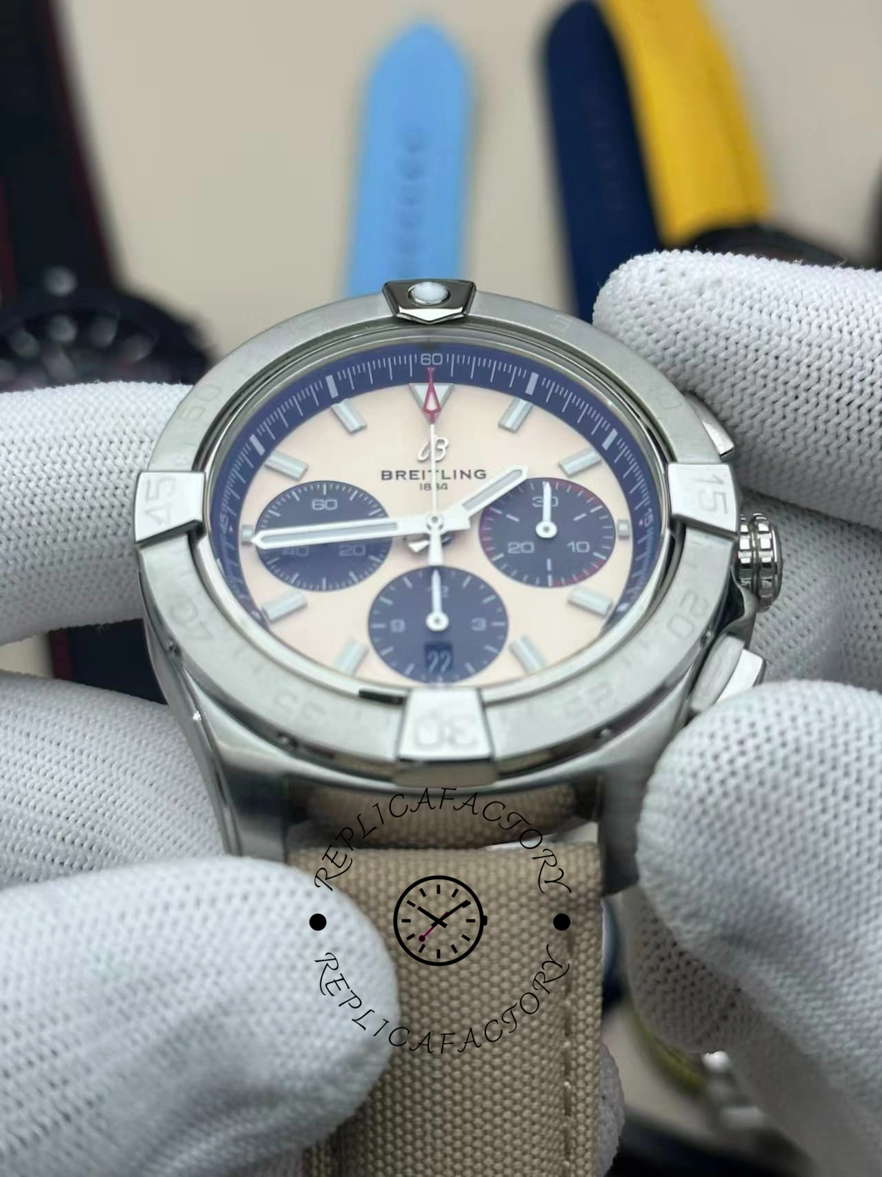Breitling Avenger B01 Chronograph 44 Watch AB0147101A1X1 1:1 Clone Beige Dial