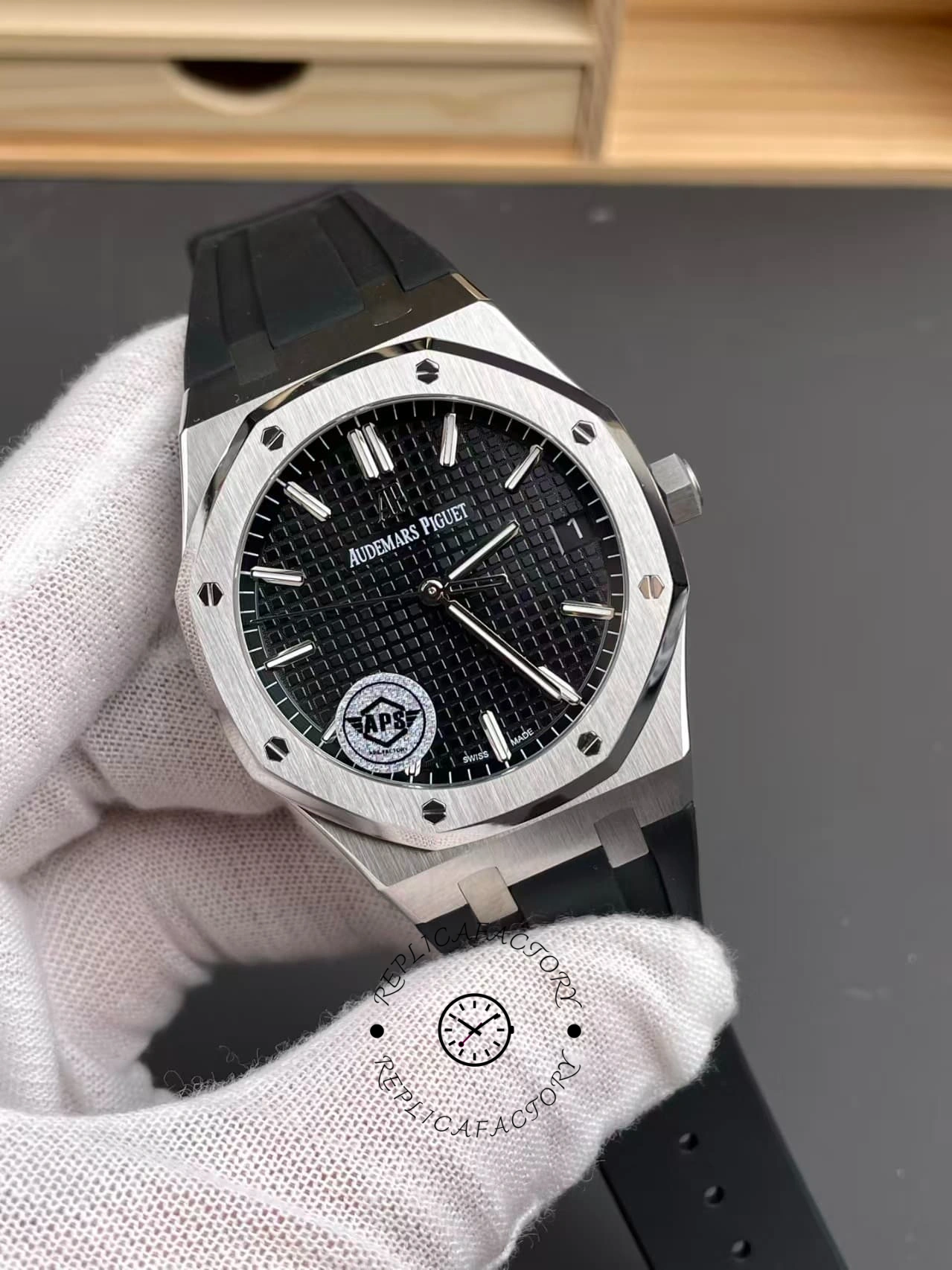 AP Royal Oak 41 Black Rubber 15500ST.OO.1220ST.03 Replica Automatic