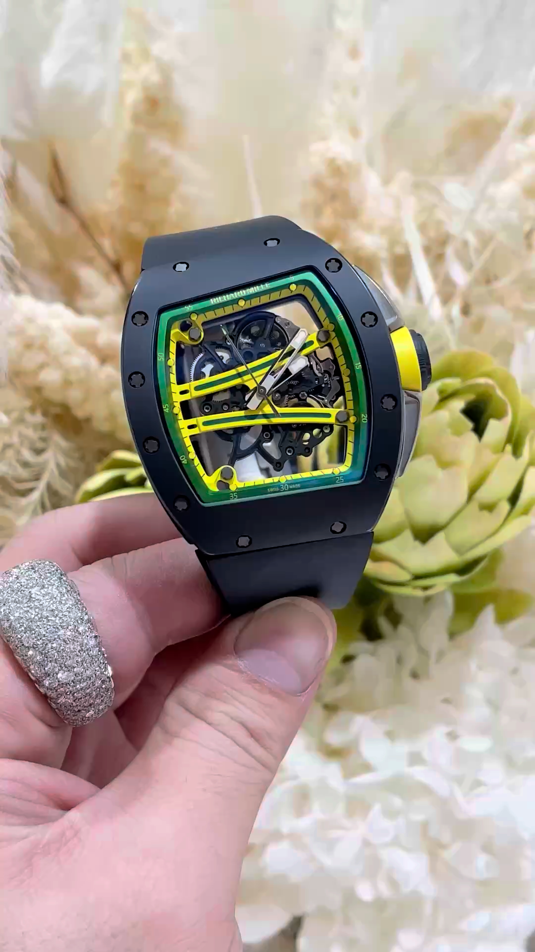 1:1 Clone Richard Mille RM 061 01 Carbon Skeletonized