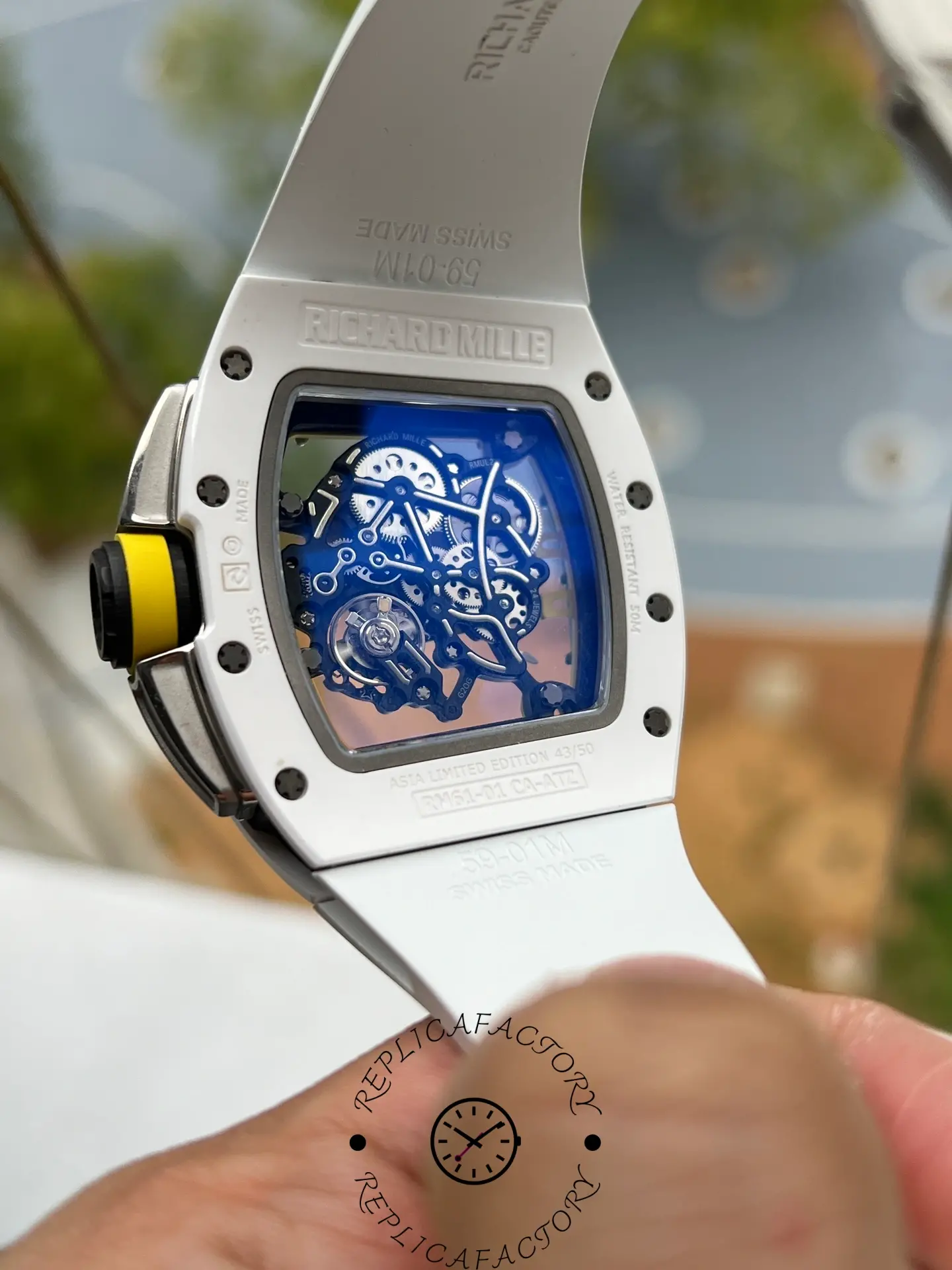 1:1 Clone Richard Mille RM61 01 White Ceramic