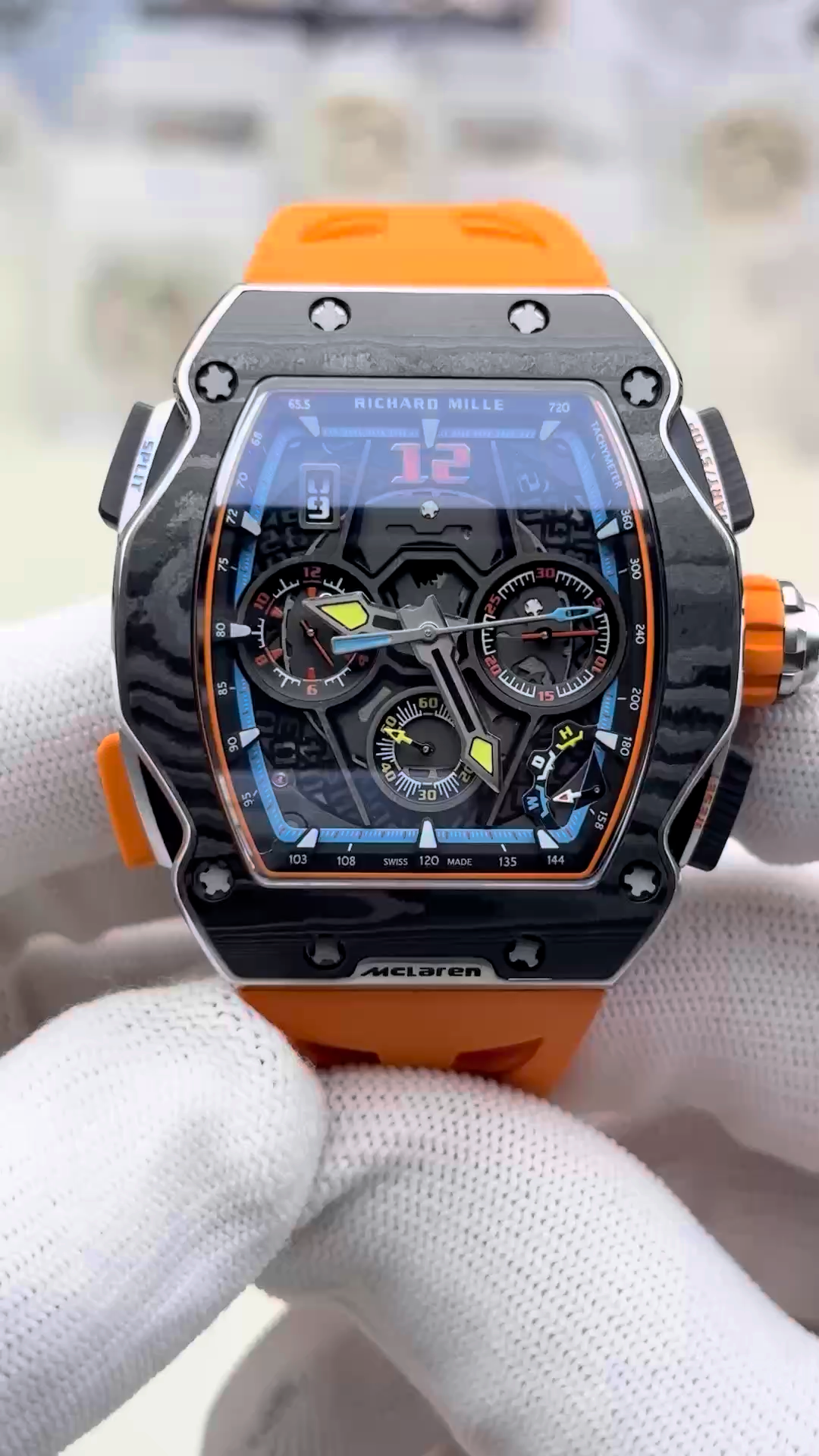 Replica Richard Mille RM 65 01 Automatic Split Seconds Orange Strap