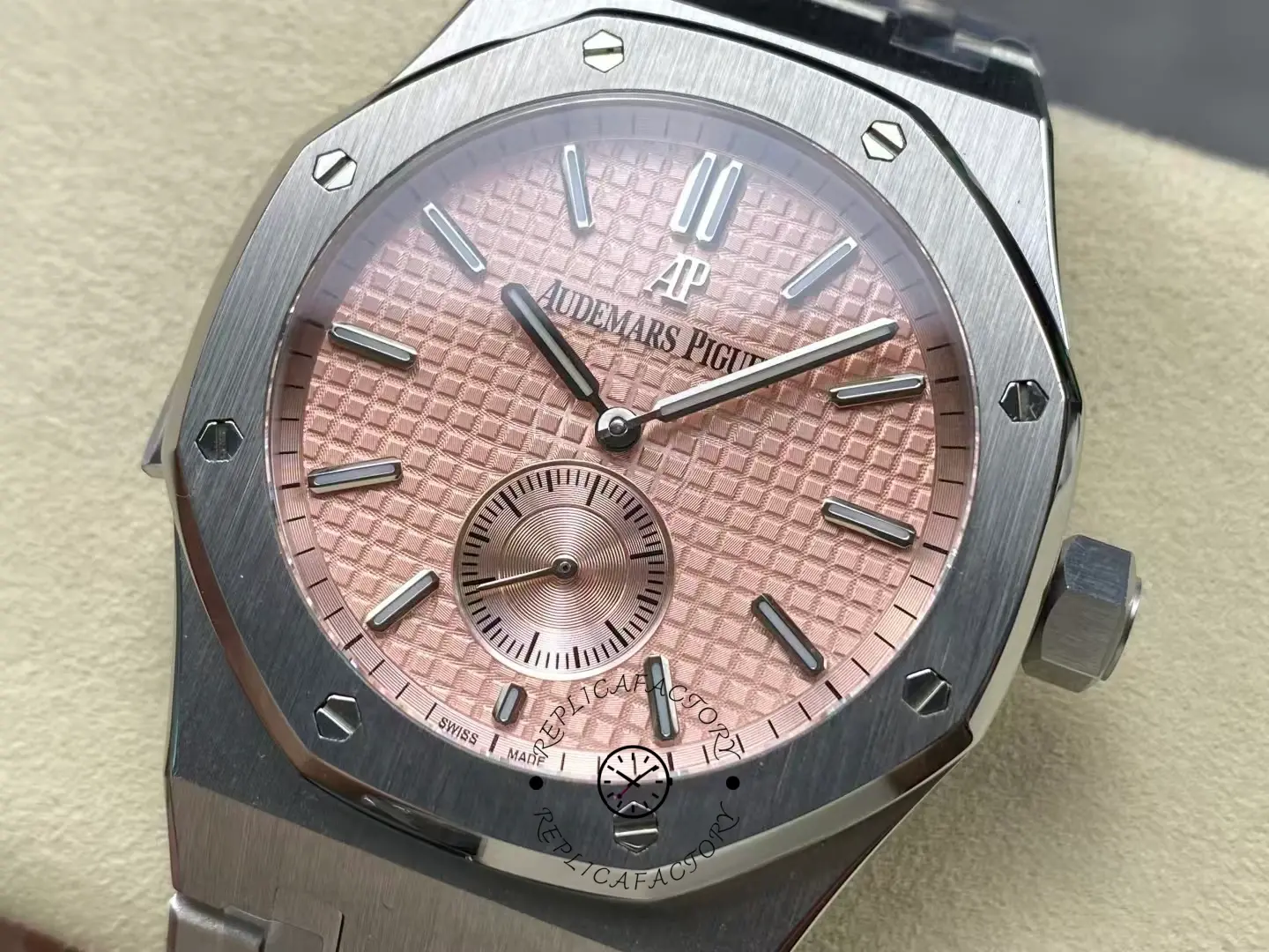 Replica AP Royal Oak Minute Repeater 42mm Pink Dial 26591TI.OO.1252TI.02