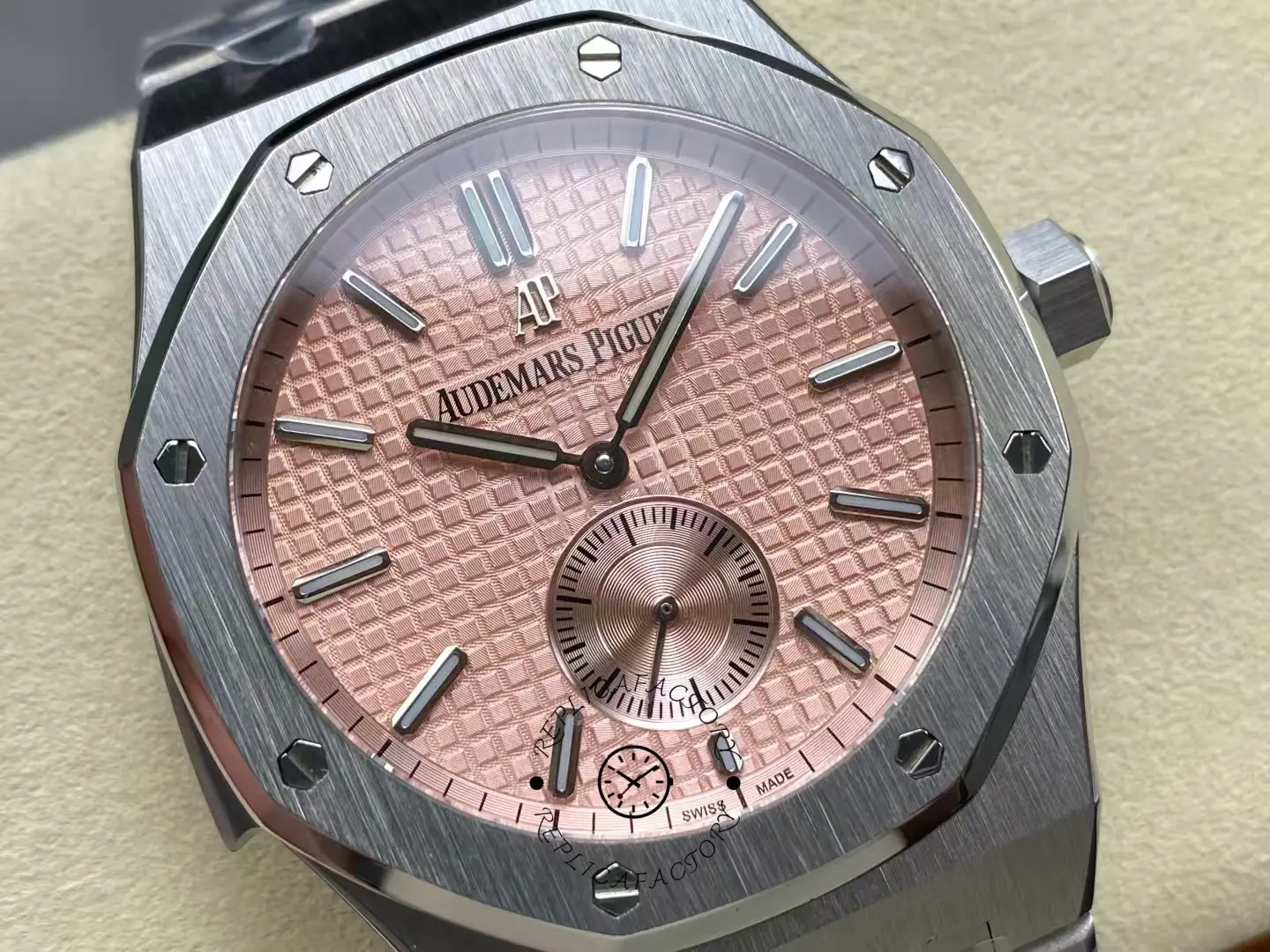 Replica AP Royal Oak Minute Repeater 42mm Pink Dial 26591TI.OO.1252TI.02