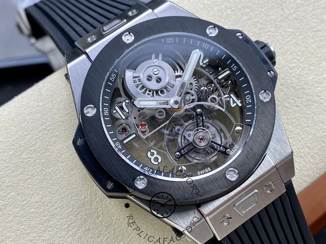 Clone Hublot Big Bang Tourbillon 45mm Black Magic