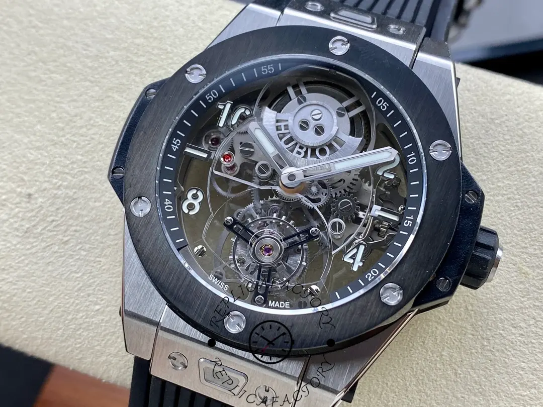 Clone Hublot Big Bang Tourbillon 45mm Black Magic