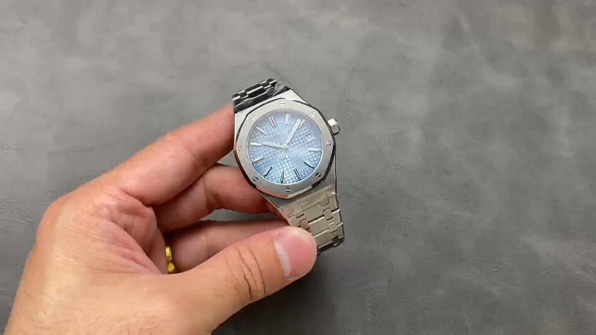 AP Royal Oak Replica 37mm 15550ST.OO.1356ST.08 Ice Blue Dial