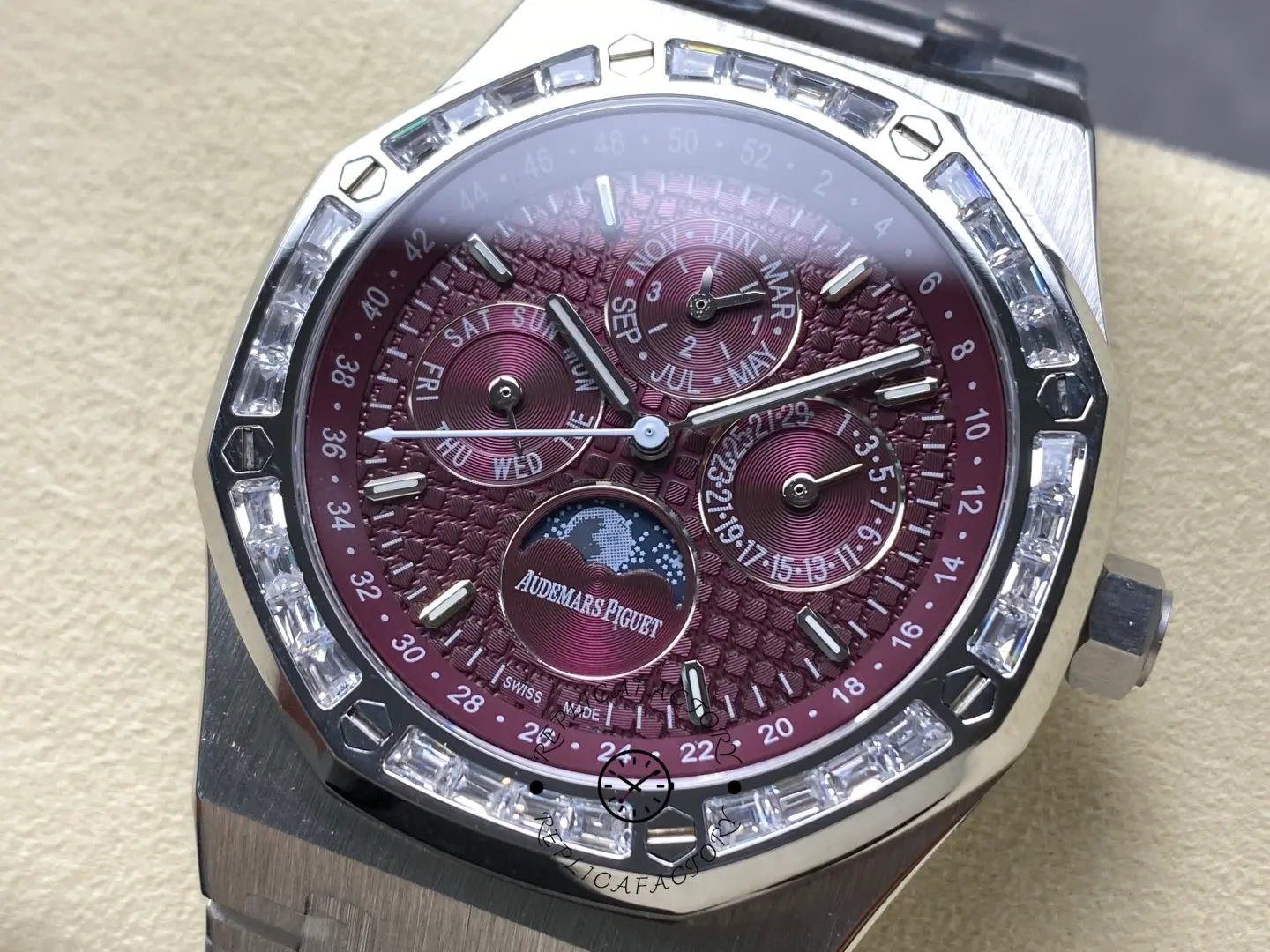 AP Royal Oak Perpetual Calendar 1:1 Clone 26598BC.ZZ.1220BC.01 Diamond Bezel