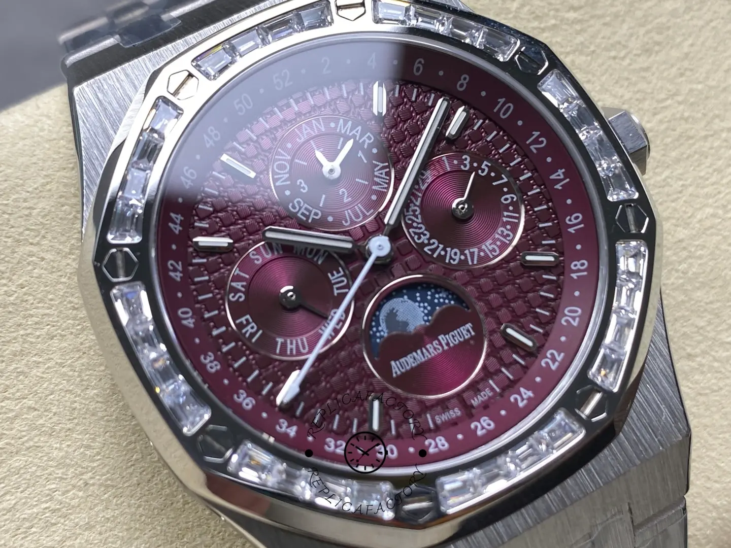 AP Royal Oak Perpetual Calendar 1:1 Clone 26598BC.ZZ.1220BC.01 Diamond Bezel