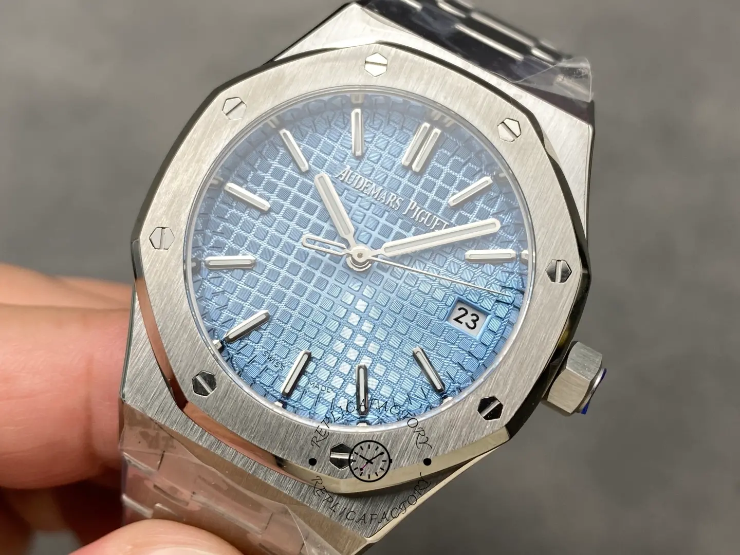 AP Royal Oak Replica 37mm 15550ST.OO.1356ST.08 Ice Blue Dial