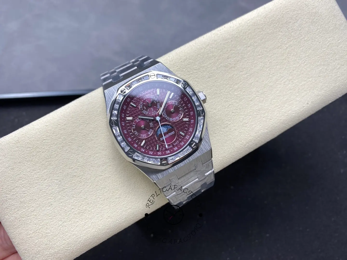 AP Royal Oak Perpetual Calendar 1:1 Clone 26598BC.ZZ.1220BC.01 Diamond Bezel