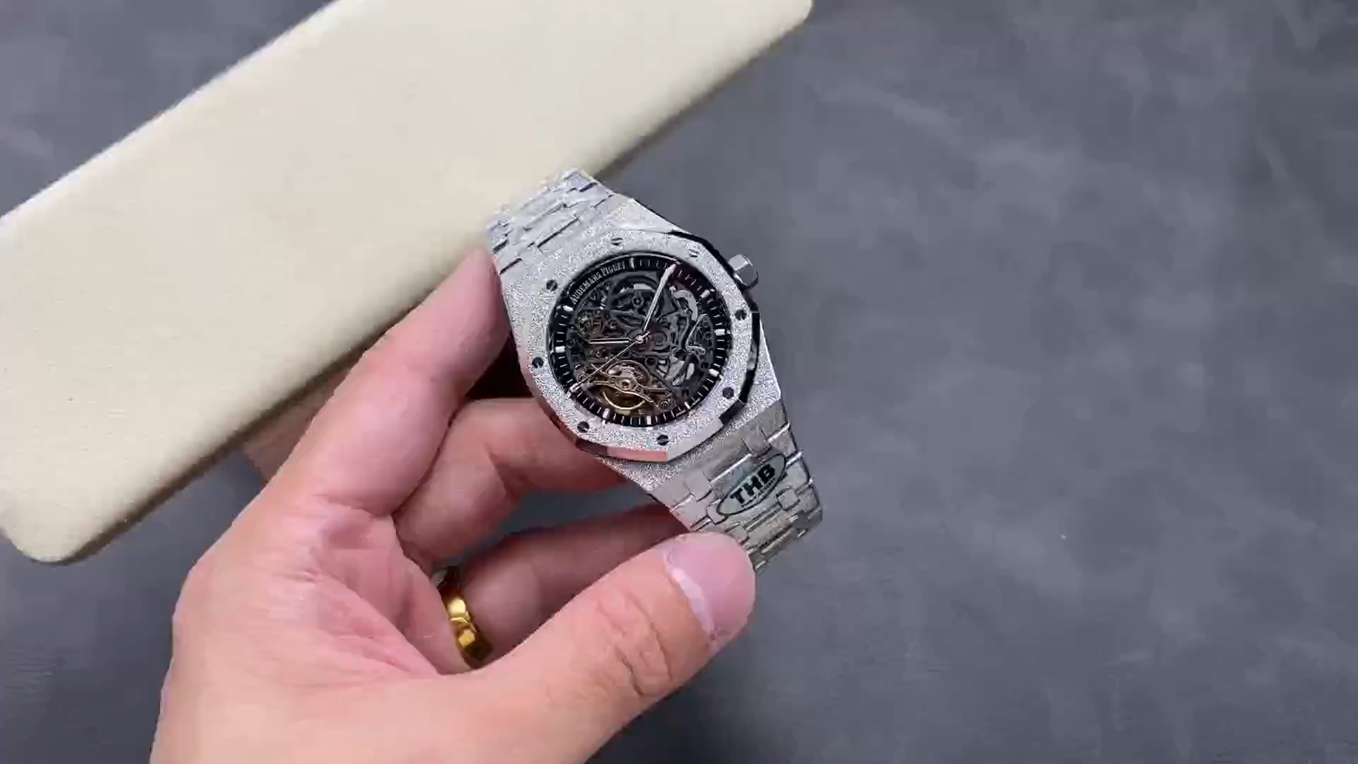 AP Royal Oak Double Balance Wheel Openworked 1:1 Clone Frosted 15407BC.GG.1224BC.01