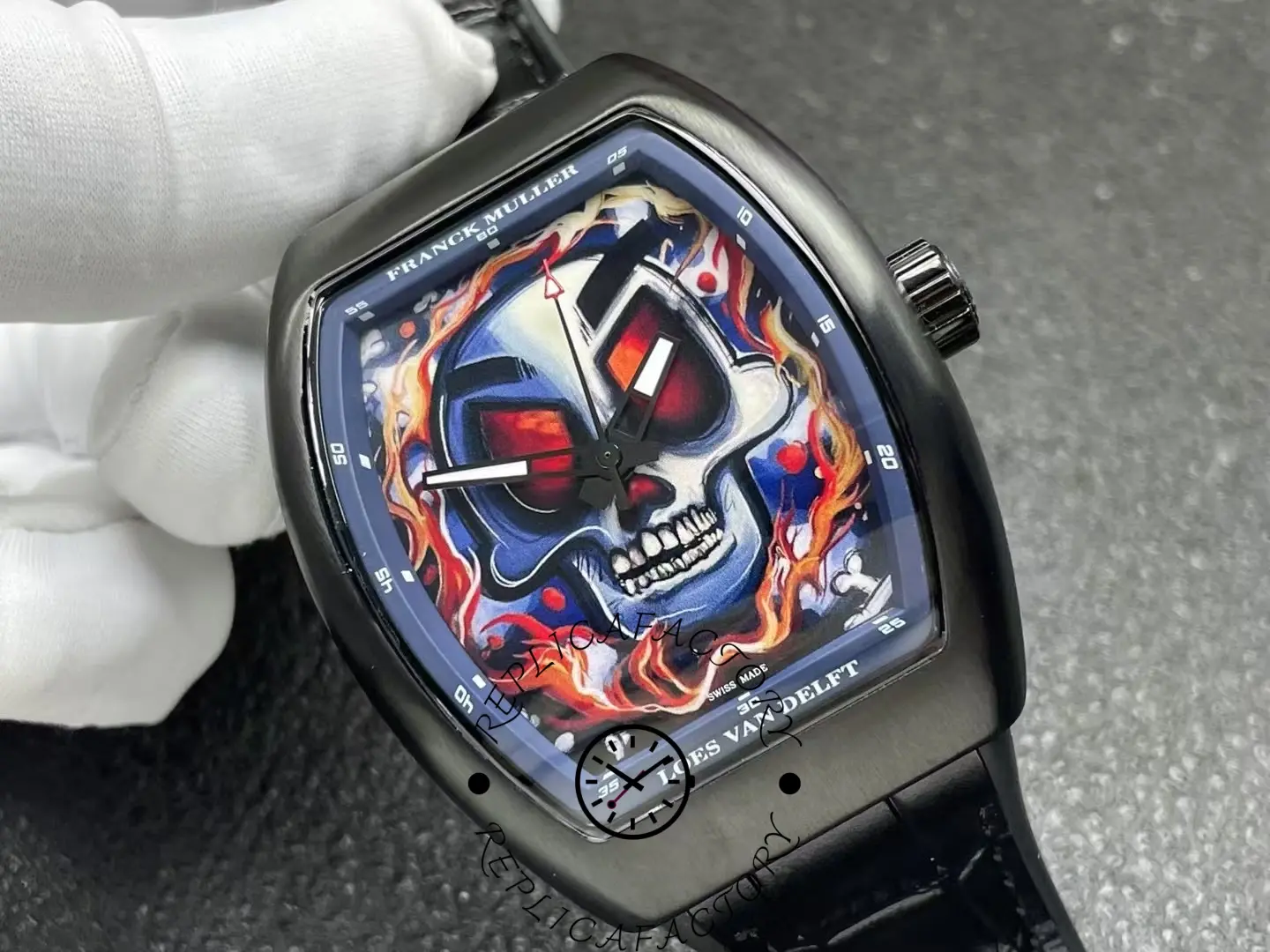 Franck Muller V43-SC-LVD-SKULLY TT Replica Vanguard Skully Watch
