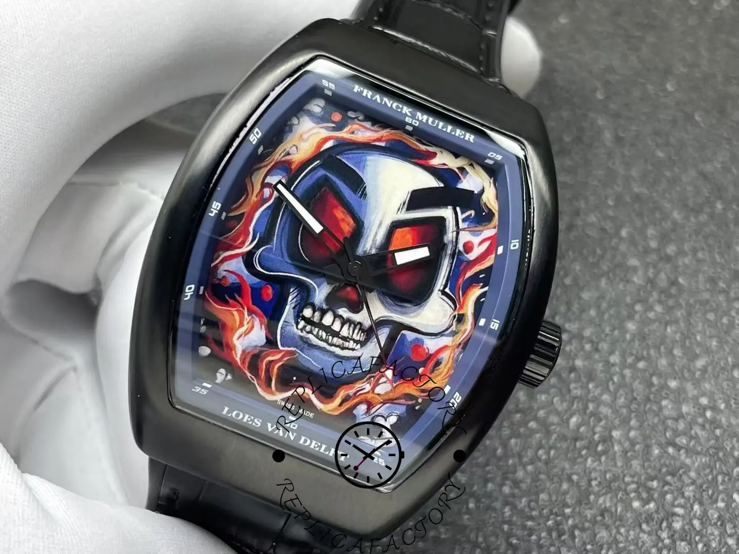 Franck Muller V43-SC-LVD-SKULLY TT Replica Vanguard Skully Watch