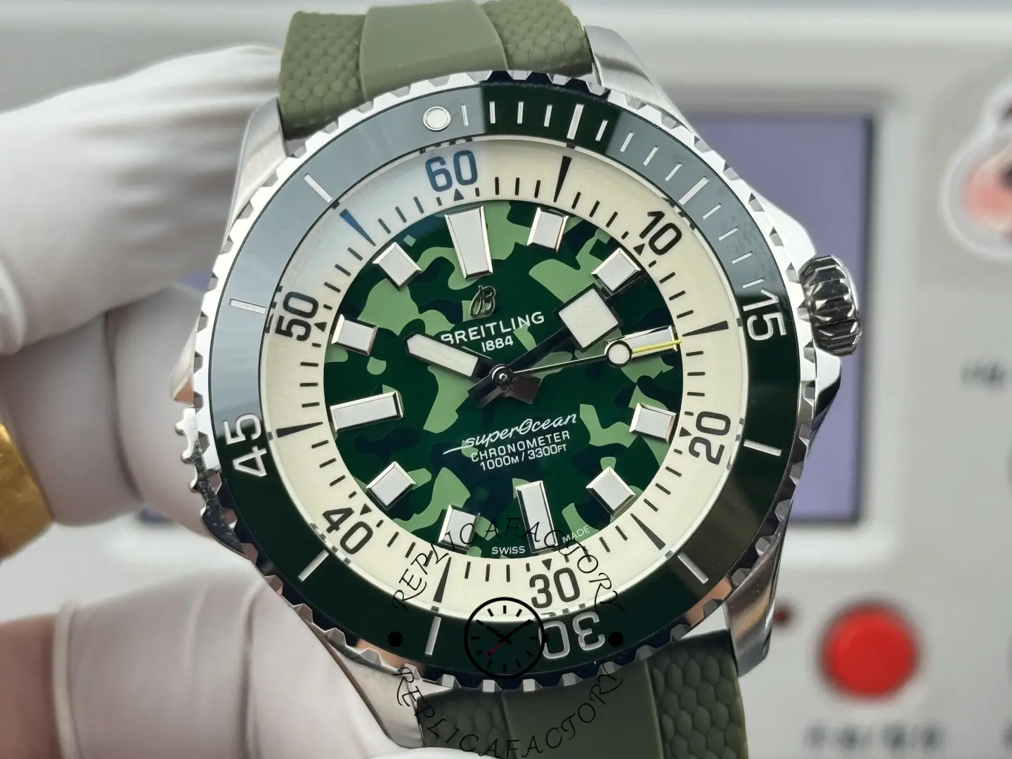 Breitling Superocean E10379D31L1S1 Replica Green Camouflage Watch