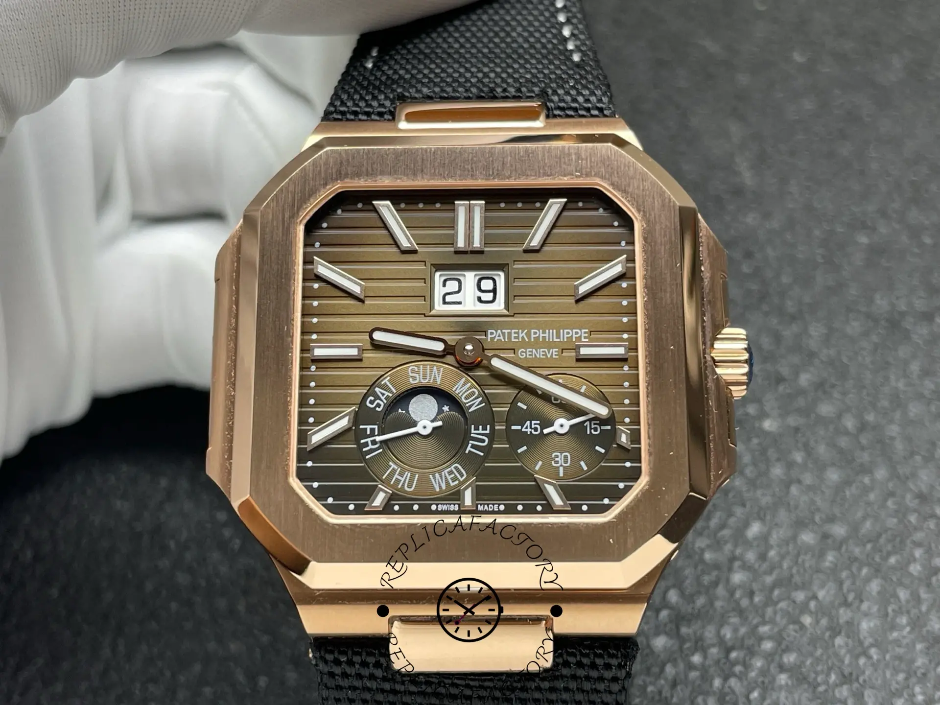 Replica Patek Philippe Cubitus 5822R Brown Dial Annual Calendar Watch