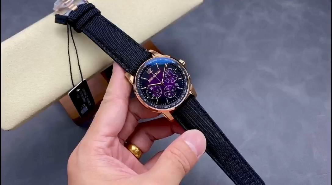 Replica AP 26393OR.OO.A002KB.02 CODE 11.59 Chronograph Smoked Purple Nylon Strap