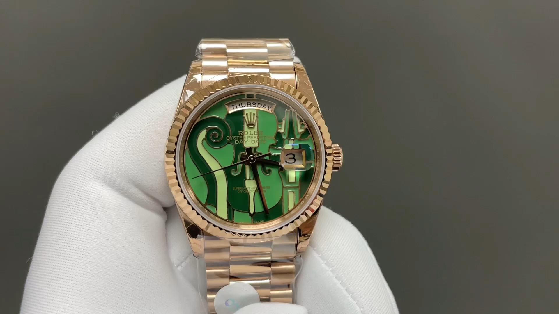Rolex Day-Date 128238-VIO 36 Green Dial 1:1 Clone Watch