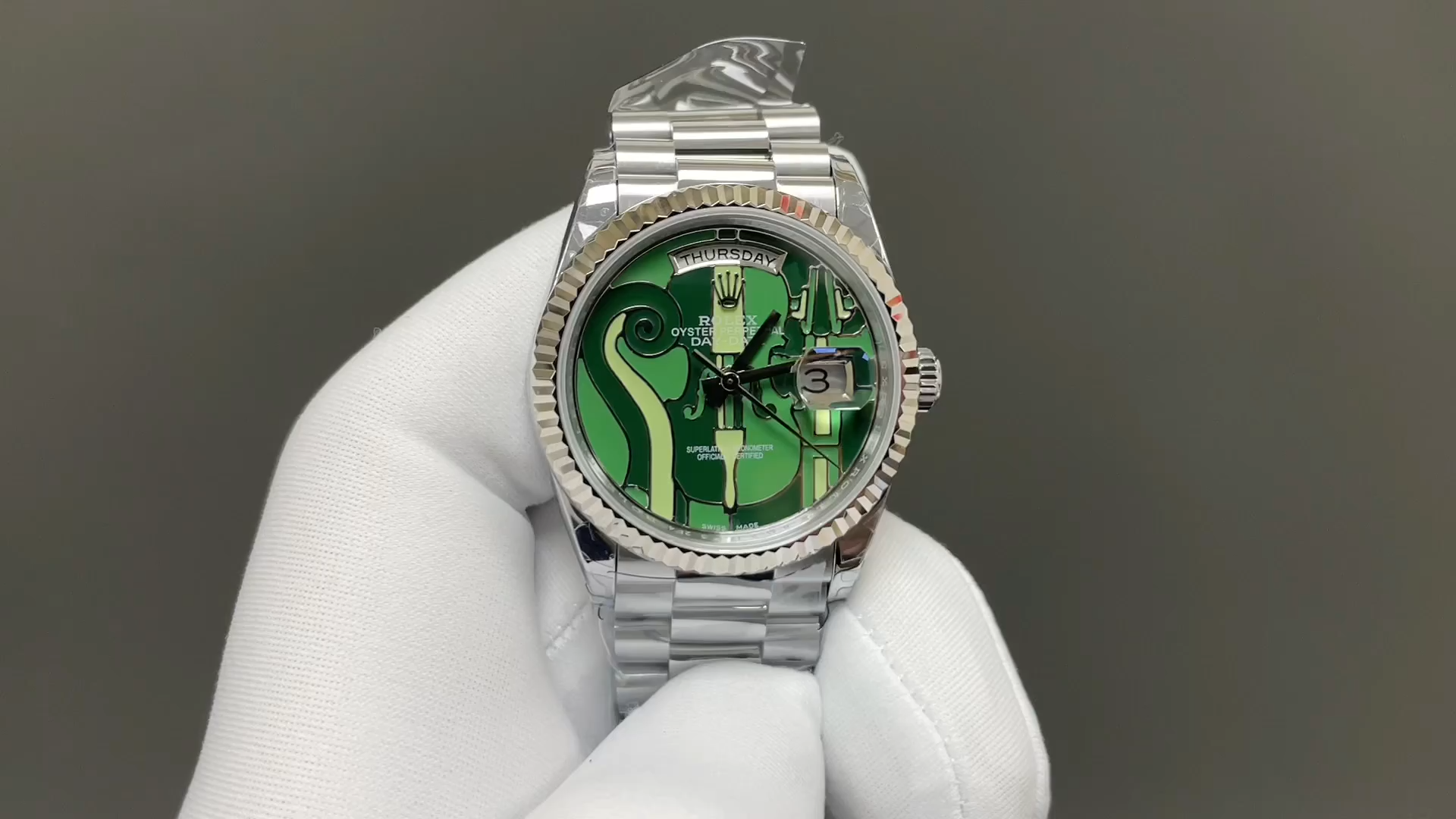 Rolex Day-Date 128238-VIO 36 Green Dial 1:1 Clone Watch