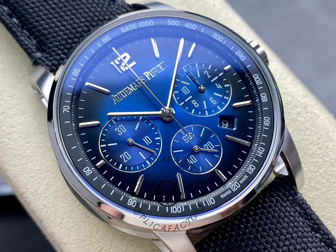 AP CODE 11.59 Smoked Blue Dial 1:1 Clone 26393BC.OO.A002KB.01 Nylon Strap